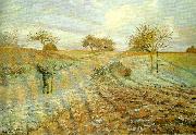 Camille Pissarro hoarfrost the old road to ennery oil painting reproduction